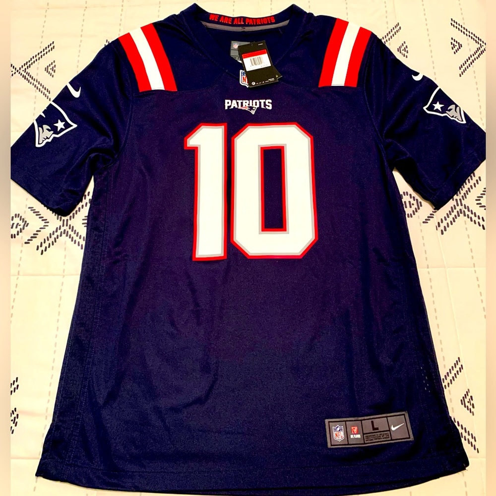Brand New Nike OnField Game Version Mac Jones Patriots Home Jerseys.
